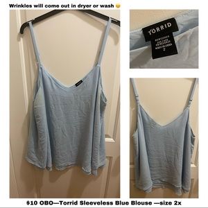 Torrid blue sleeveless blouse
